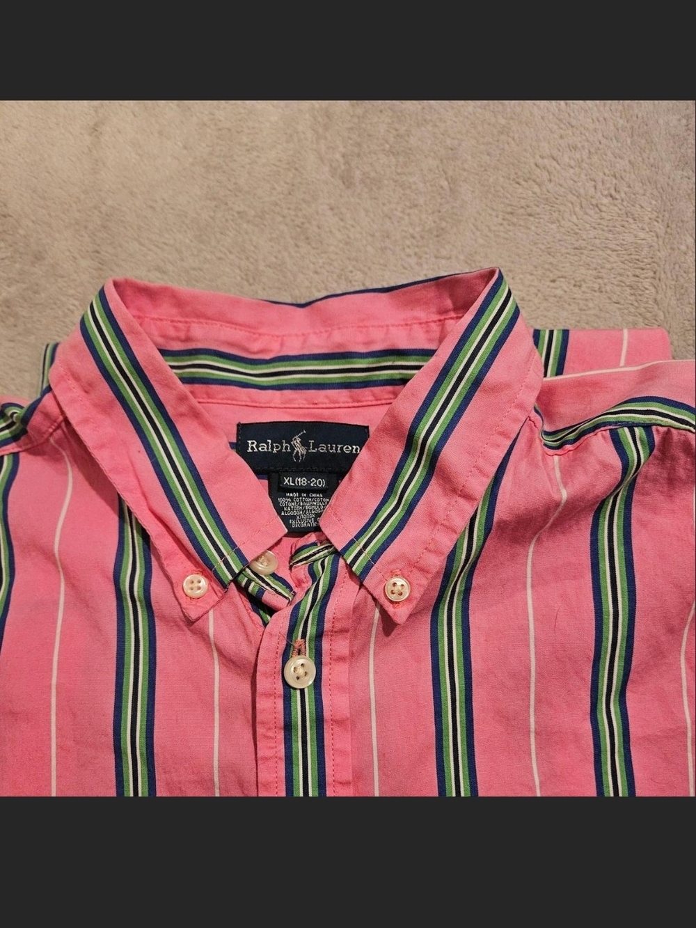 Ralph Lauren Pink Striped Button-Down Shirt